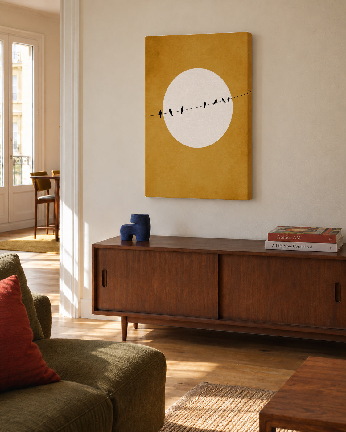 Chirping And Chilling (At Night) - Unframed canvas in an interior