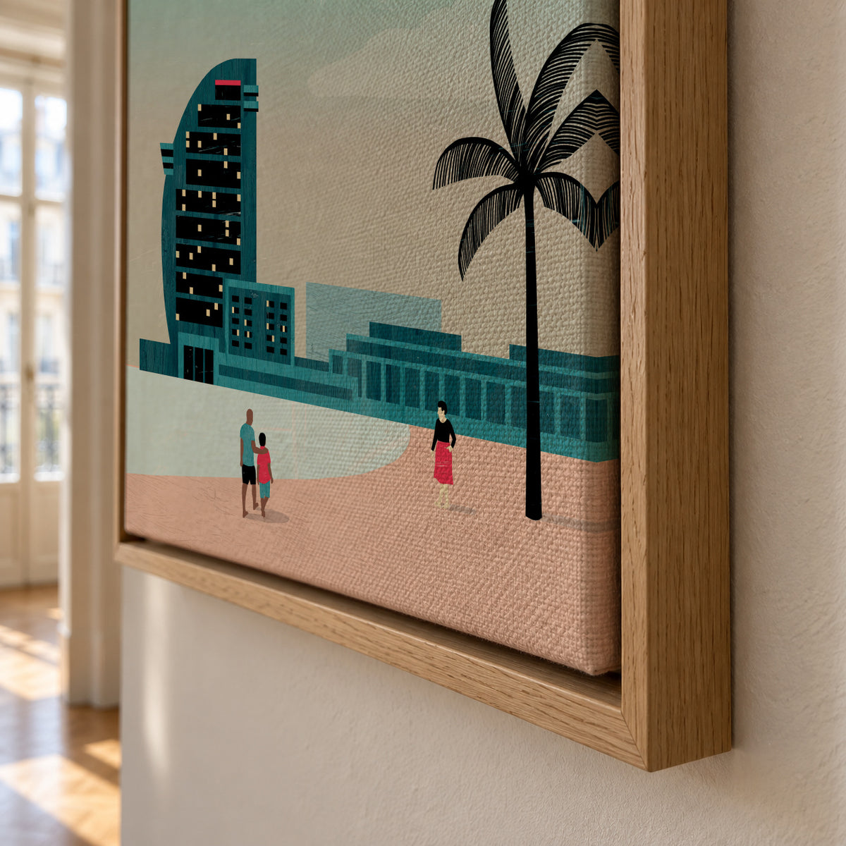 Barcelona - Framed canvas detail