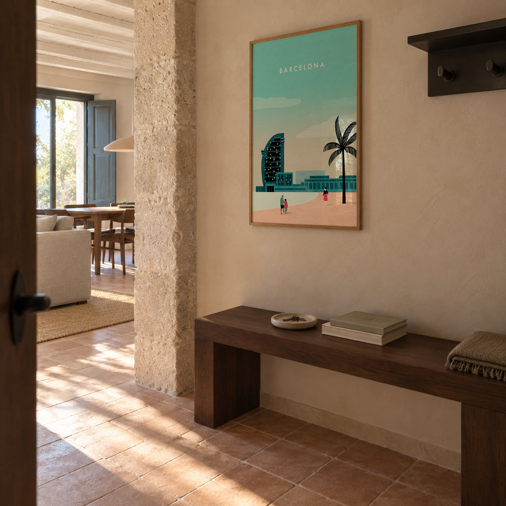 Barcelona - Framed poster in an interior