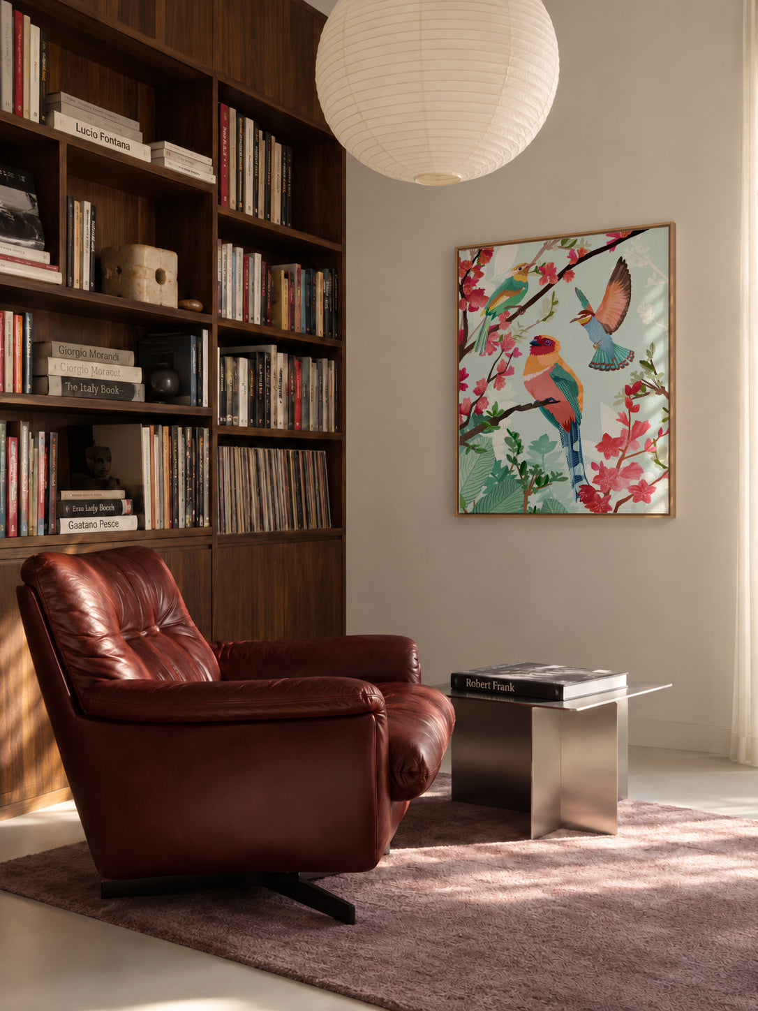 Birds of summer - Framed canvas in an interior