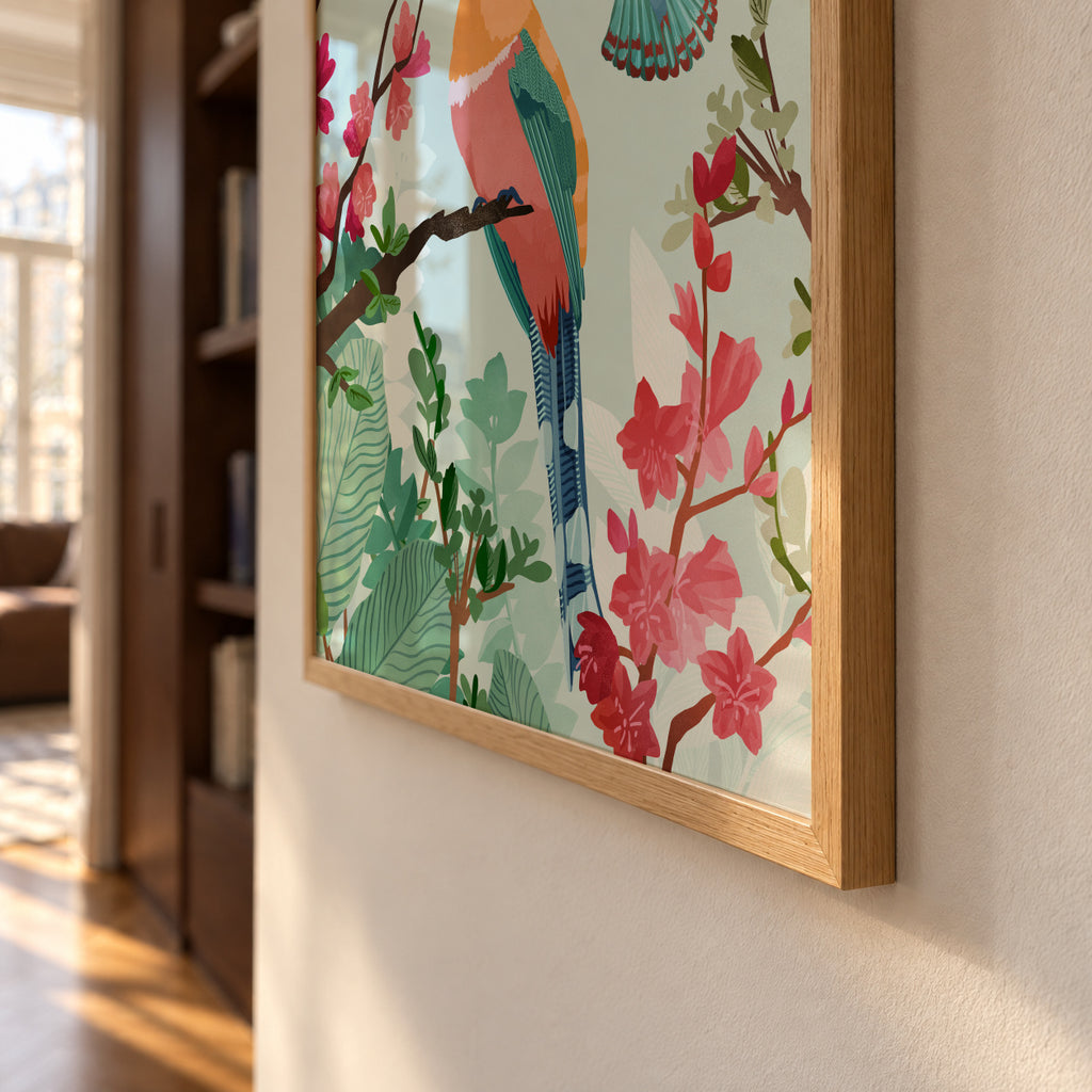 Birds of summer - Framed poster detail