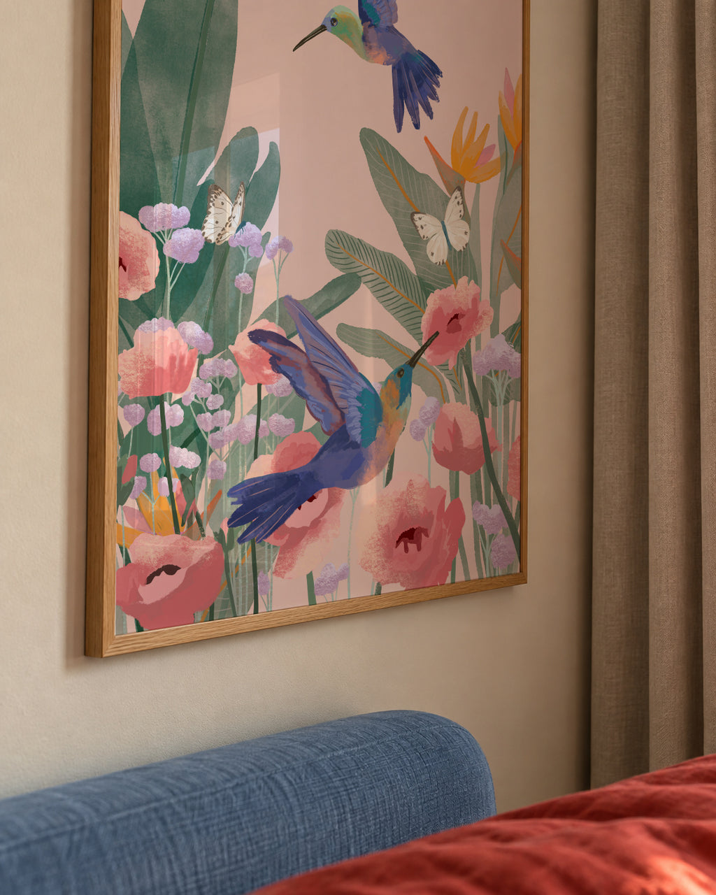 Hummingbirds - Framed poster detail