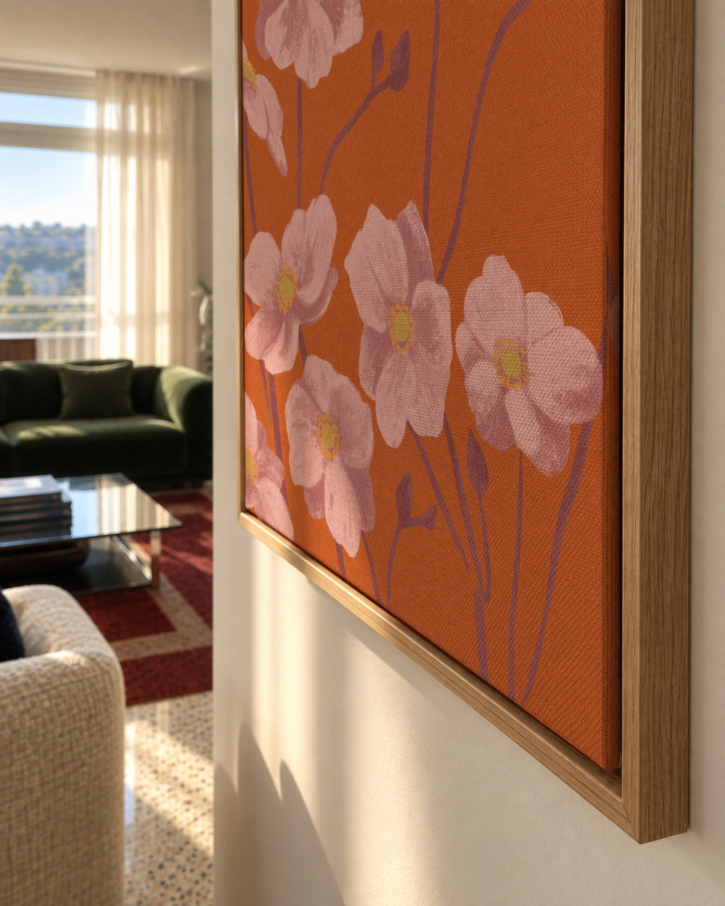 Anemone - Framed canvas detail