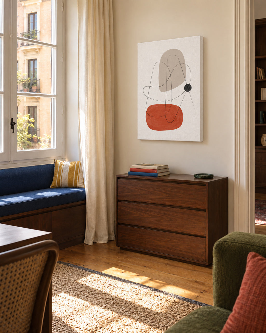 Abstract N1 - Unframed canvas in an interior