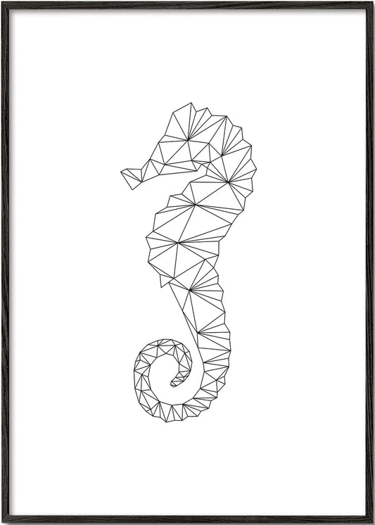 Geometric Seahorse White