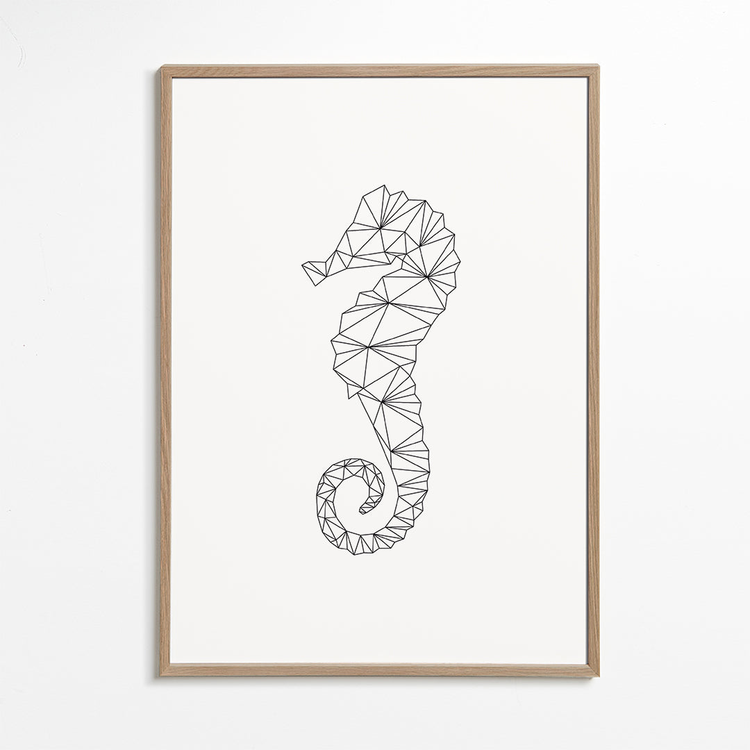 Geometric Seahorse White