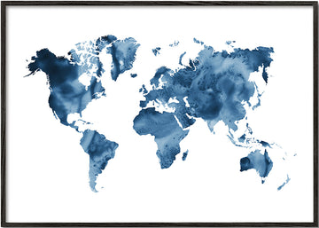 Indigo Blue World Map