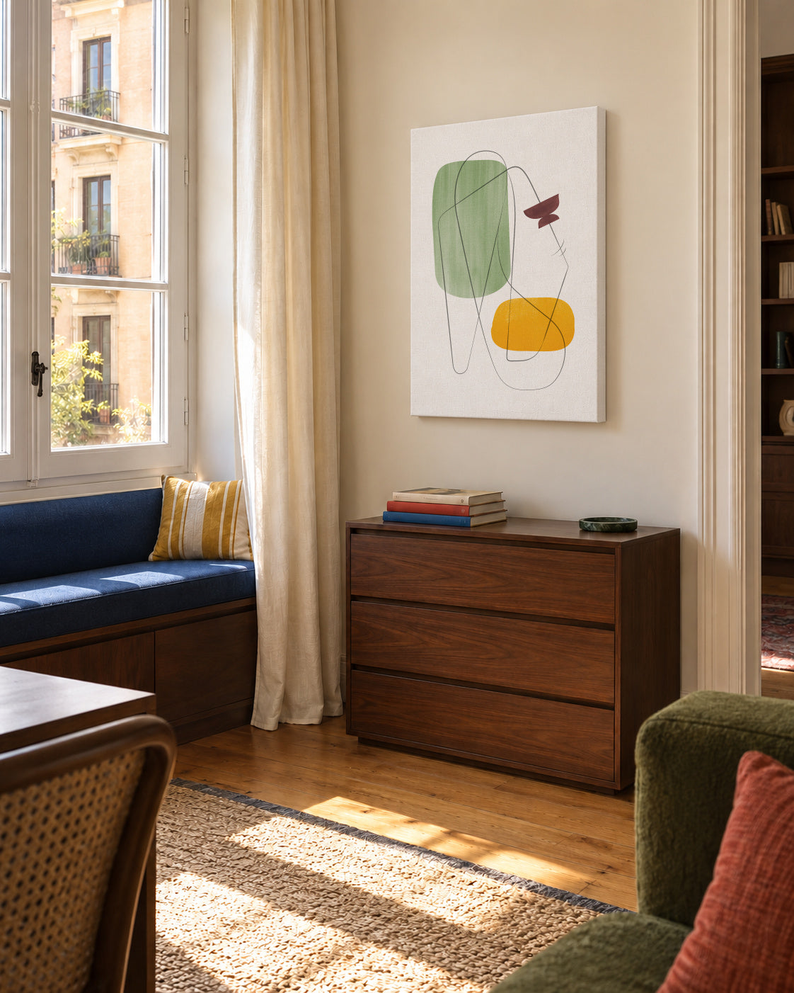 Abstract N 22 - Unframed canvas in an interior