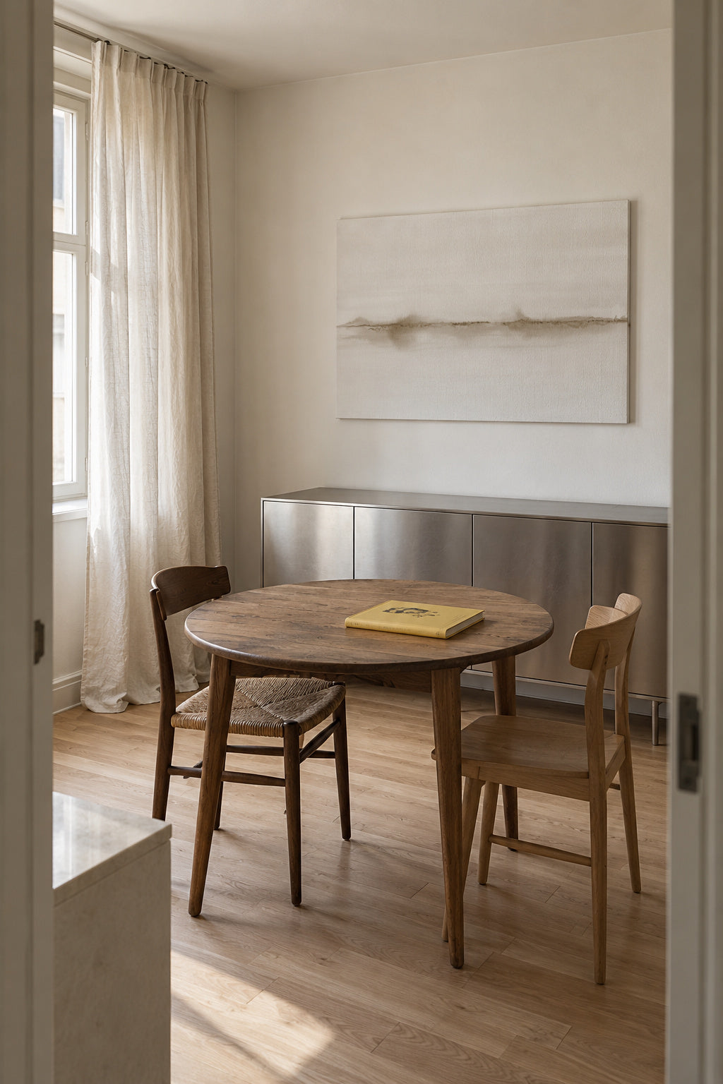 Watercolor abstraction N 17 - Unframed canvas in an interior