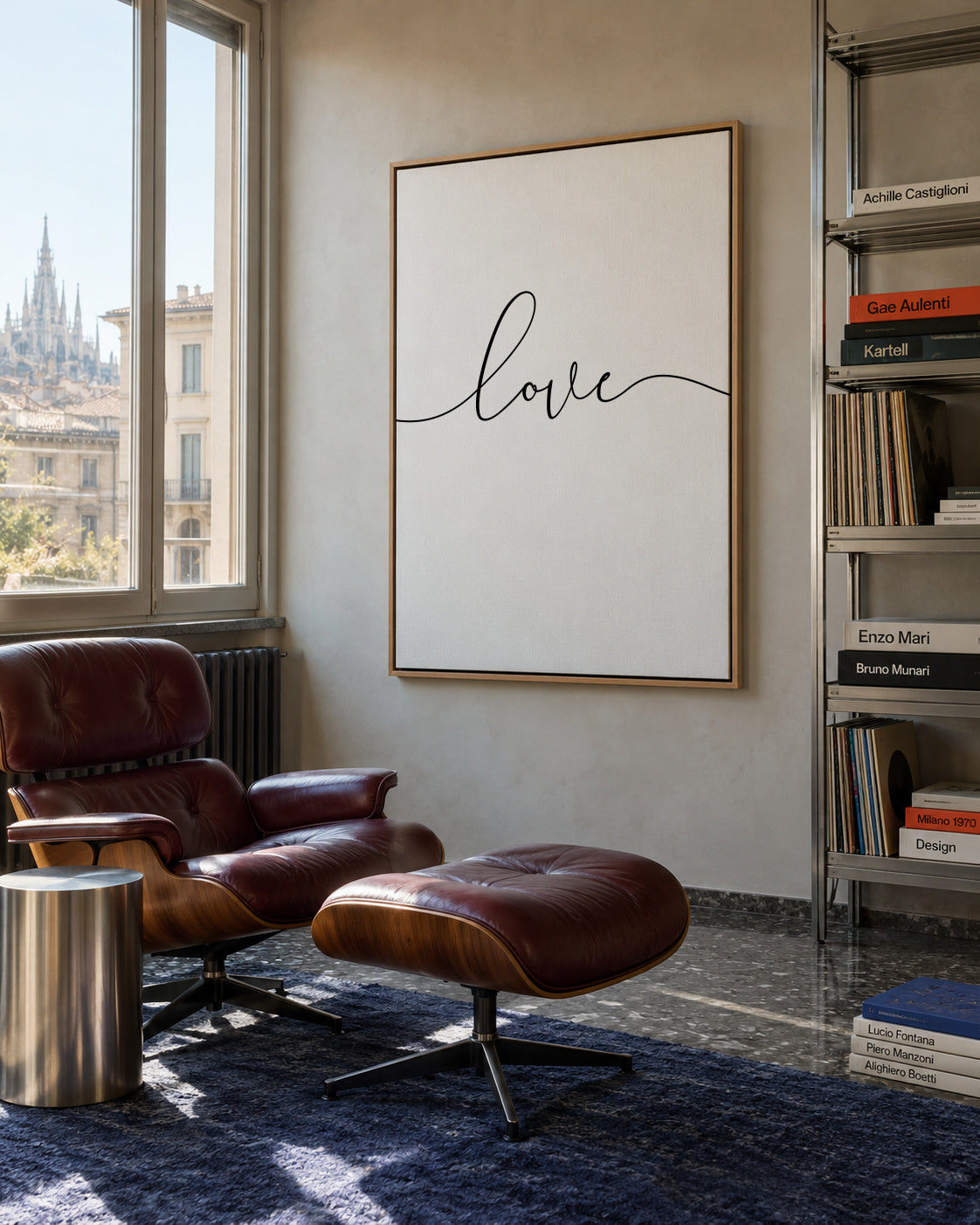 Love Lives Here 1/3 - Framed canvas in an interior