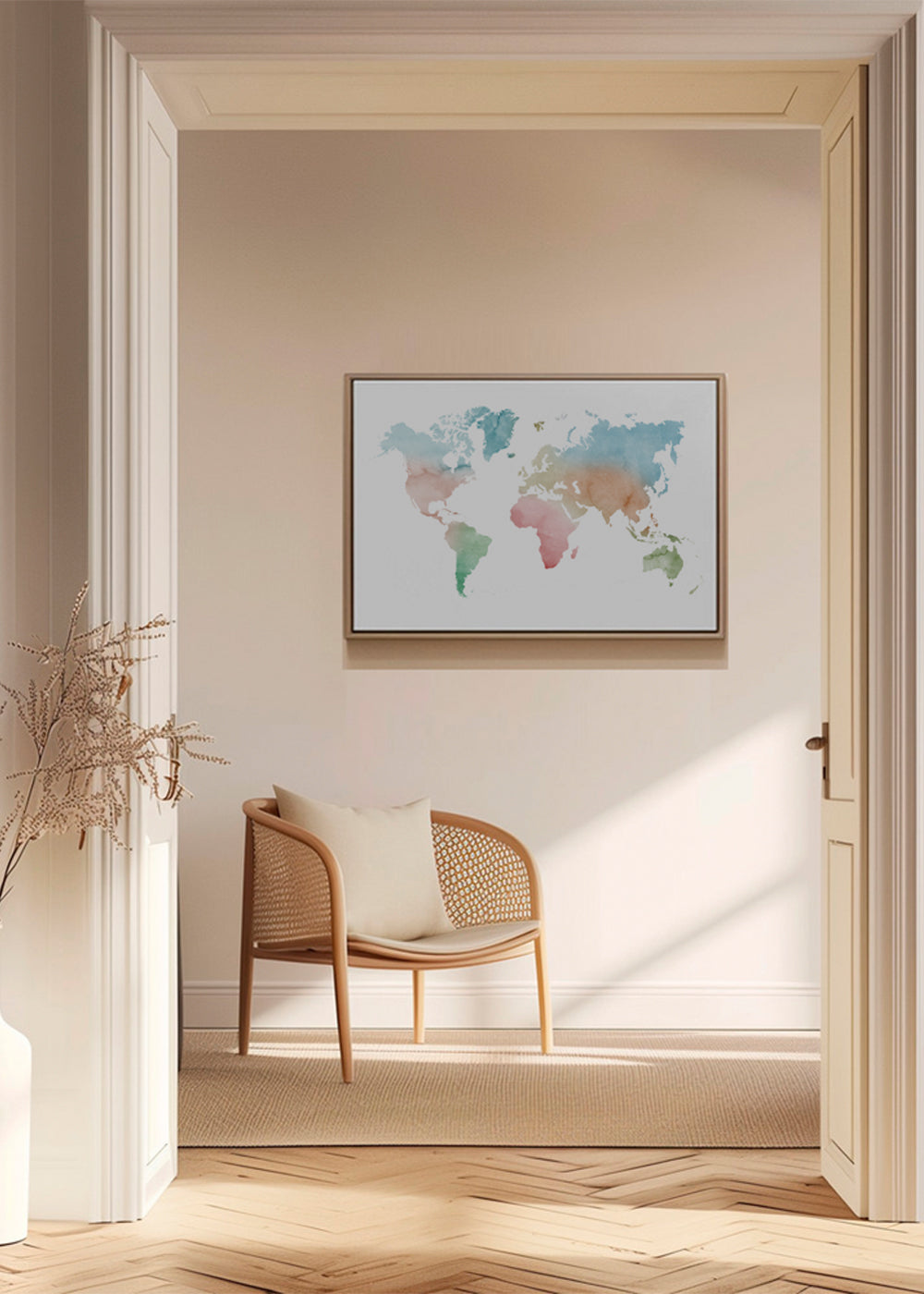 Watercolor World Map - Pastel colors