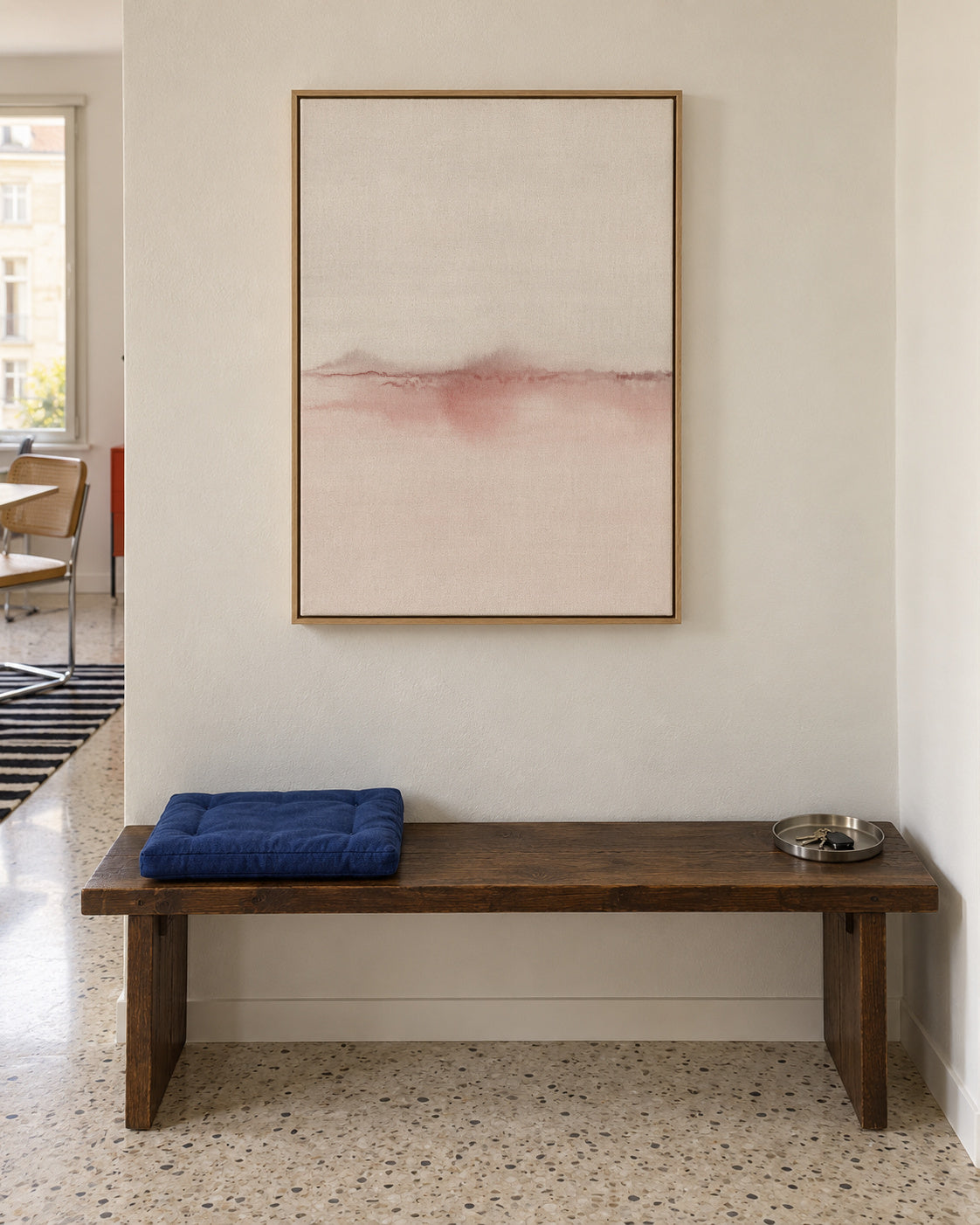 Watercolor Landscape N 30 - Framed canvas in an interior