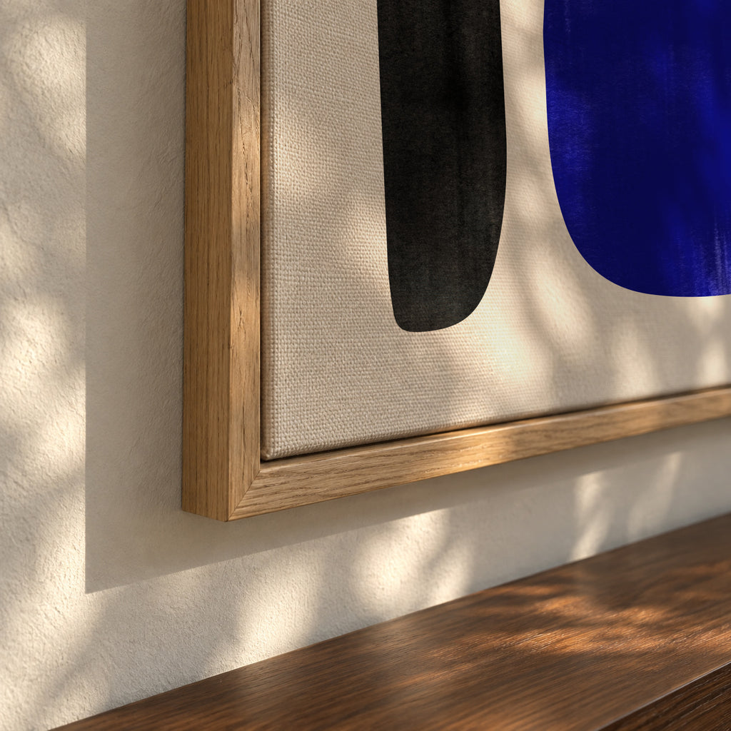 Abstract N 32 - Reflex Blue - Framed canvas detail