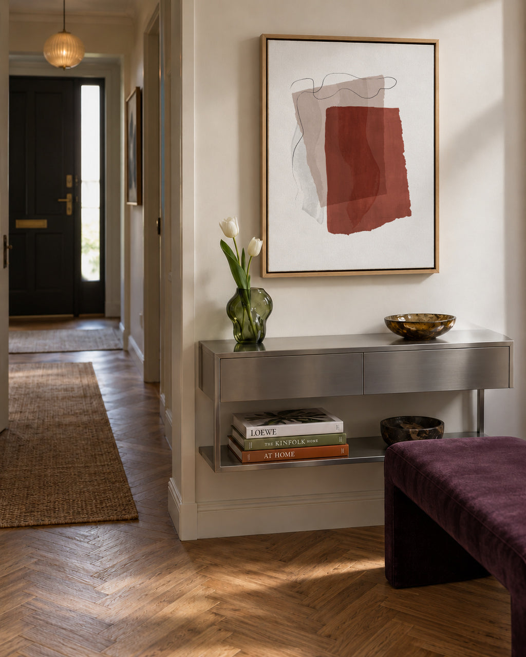 Abstract N 35 - Burnt Orange - Framed canvas in an interior