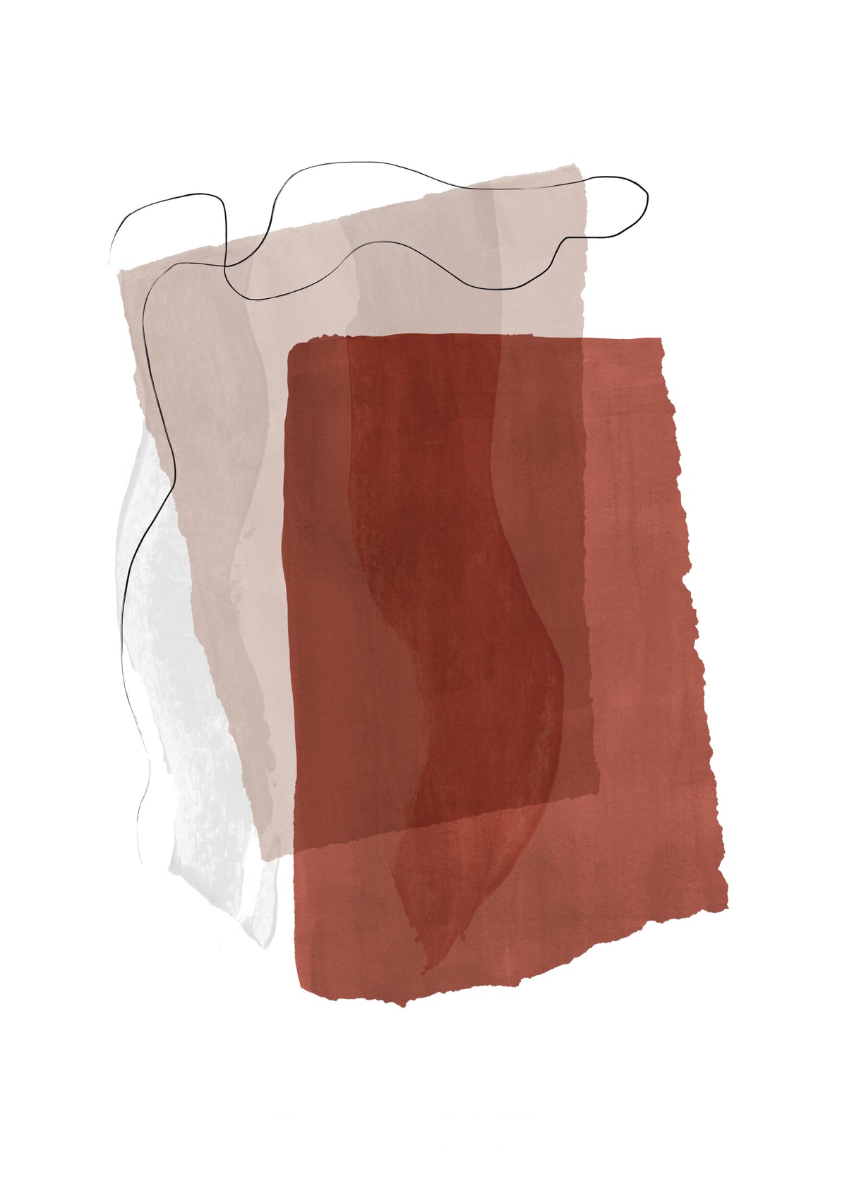 Abstract N 35 - Burnt Orange - Unframed art print