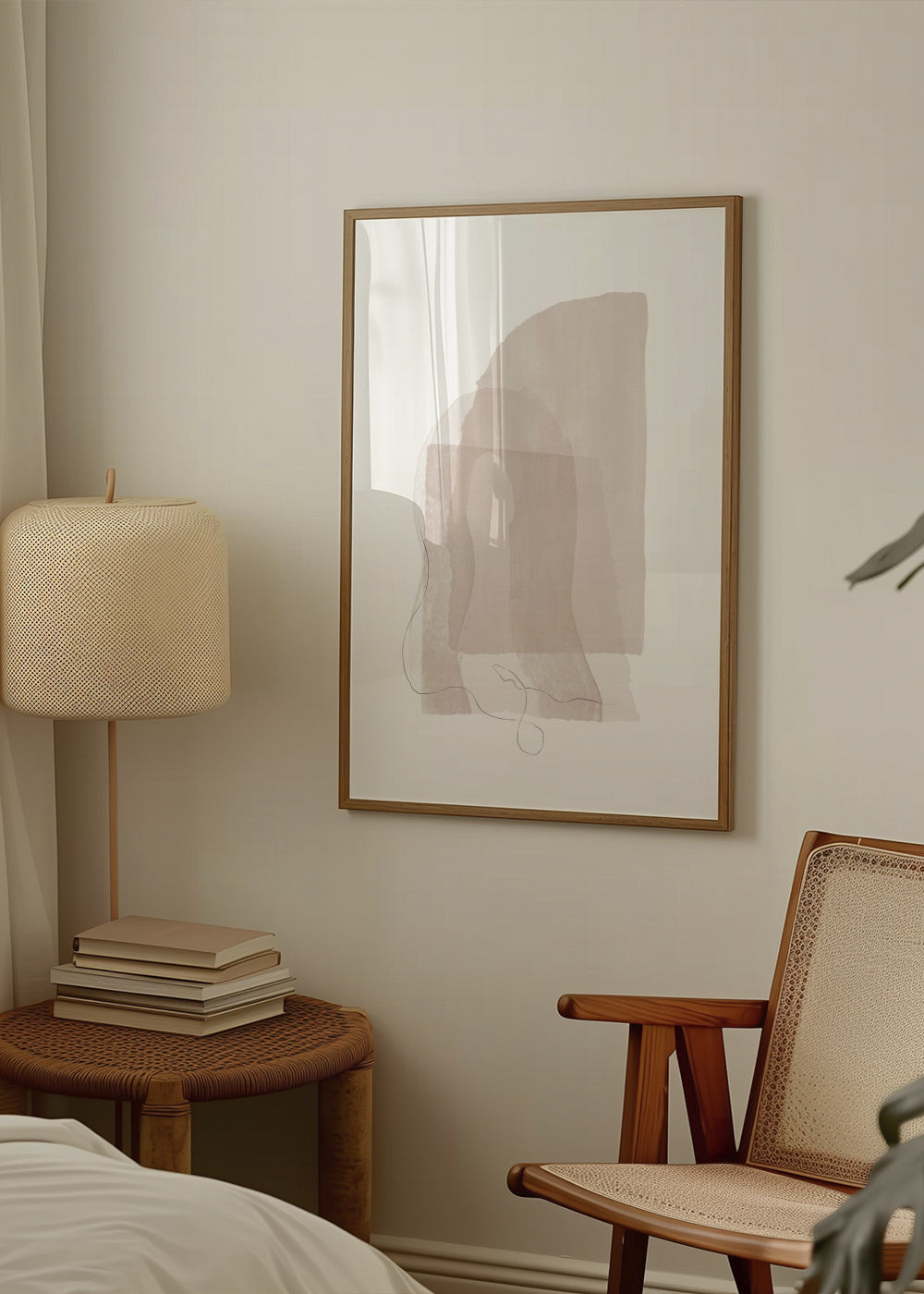 Abstract N 37 - Neutral Colors - Framed poster in an interior