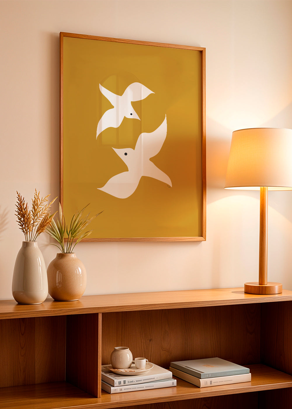 Love birds in mustard