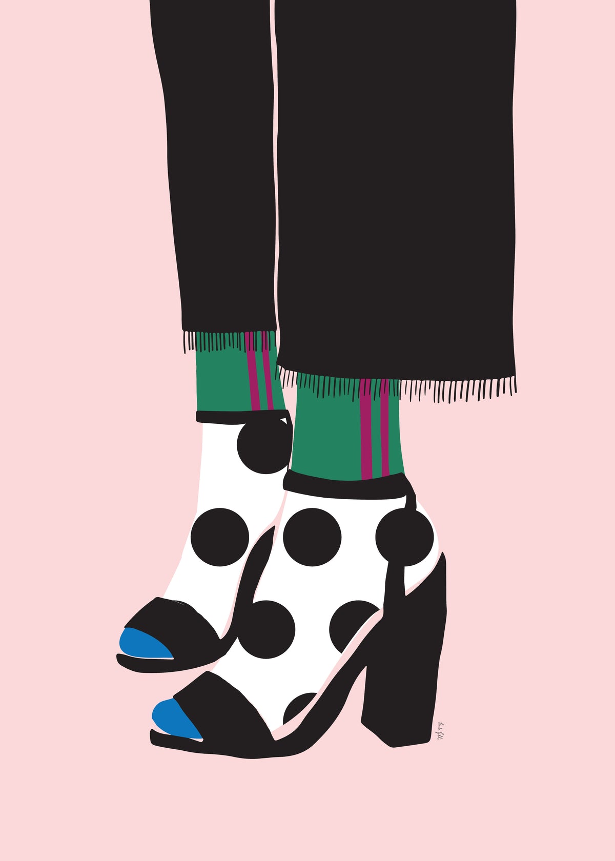 Socks and heels - Unframed art print