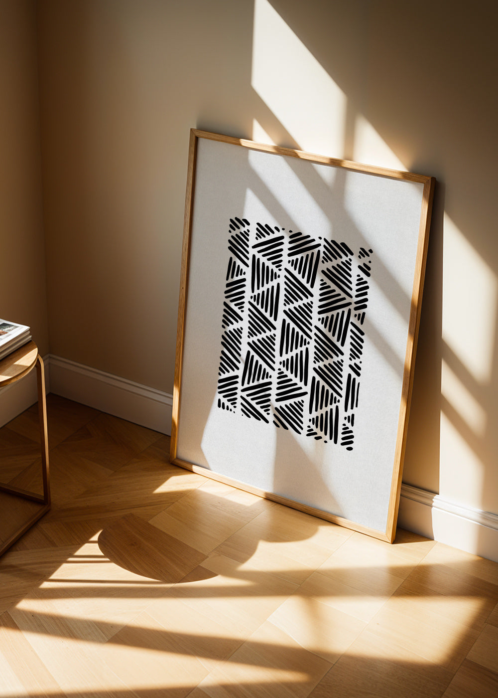 Black & white abstract I - Framed poster in an interior