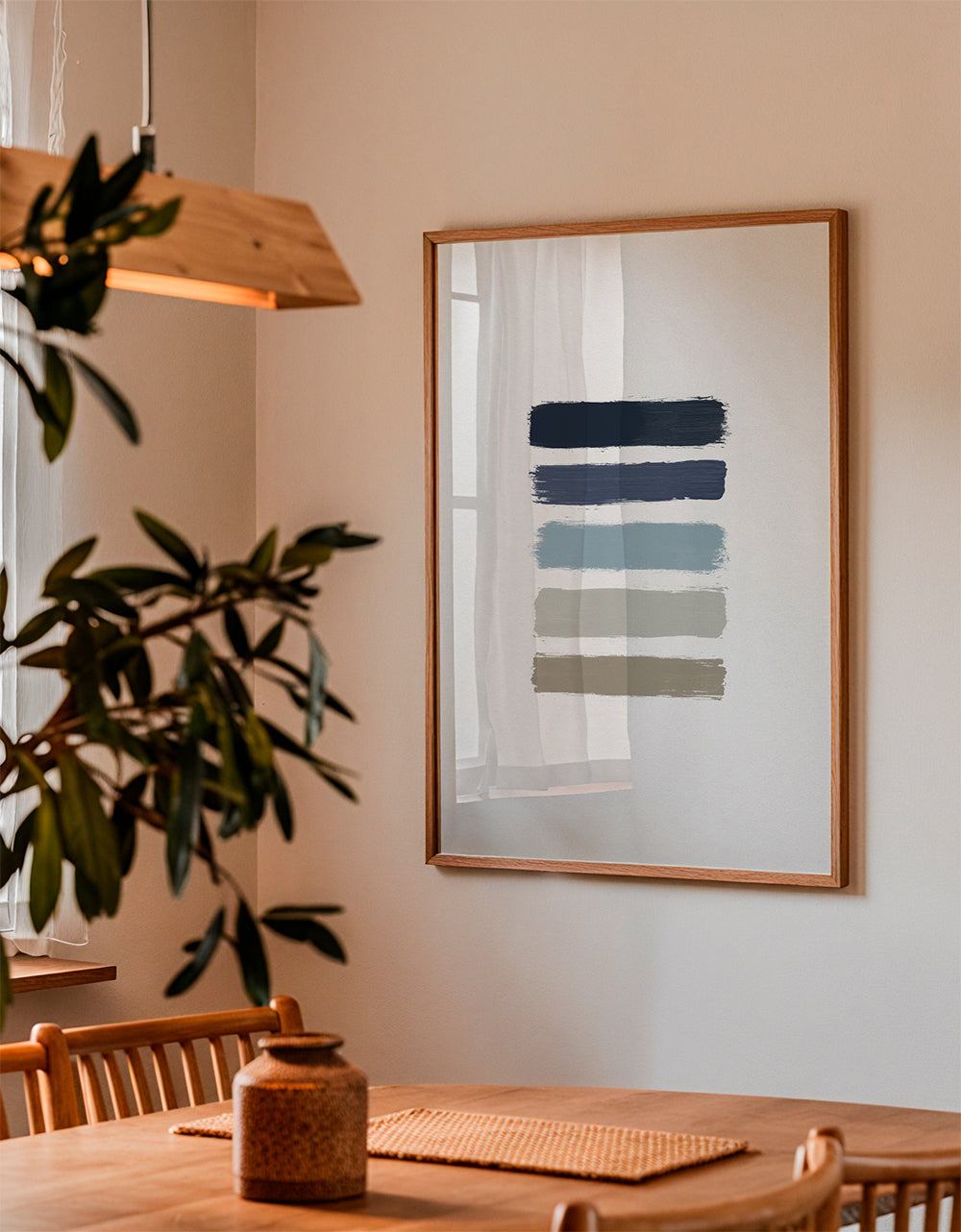 Blue & taupe stripes