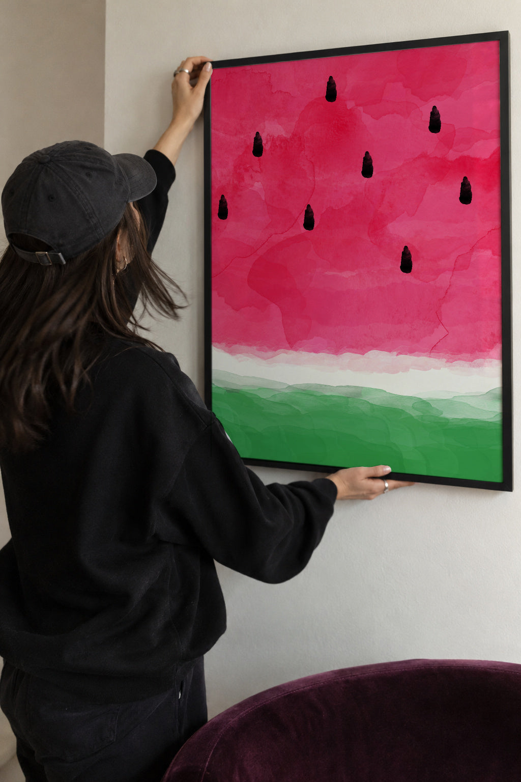 Watermelon abstract - Framed poster detail