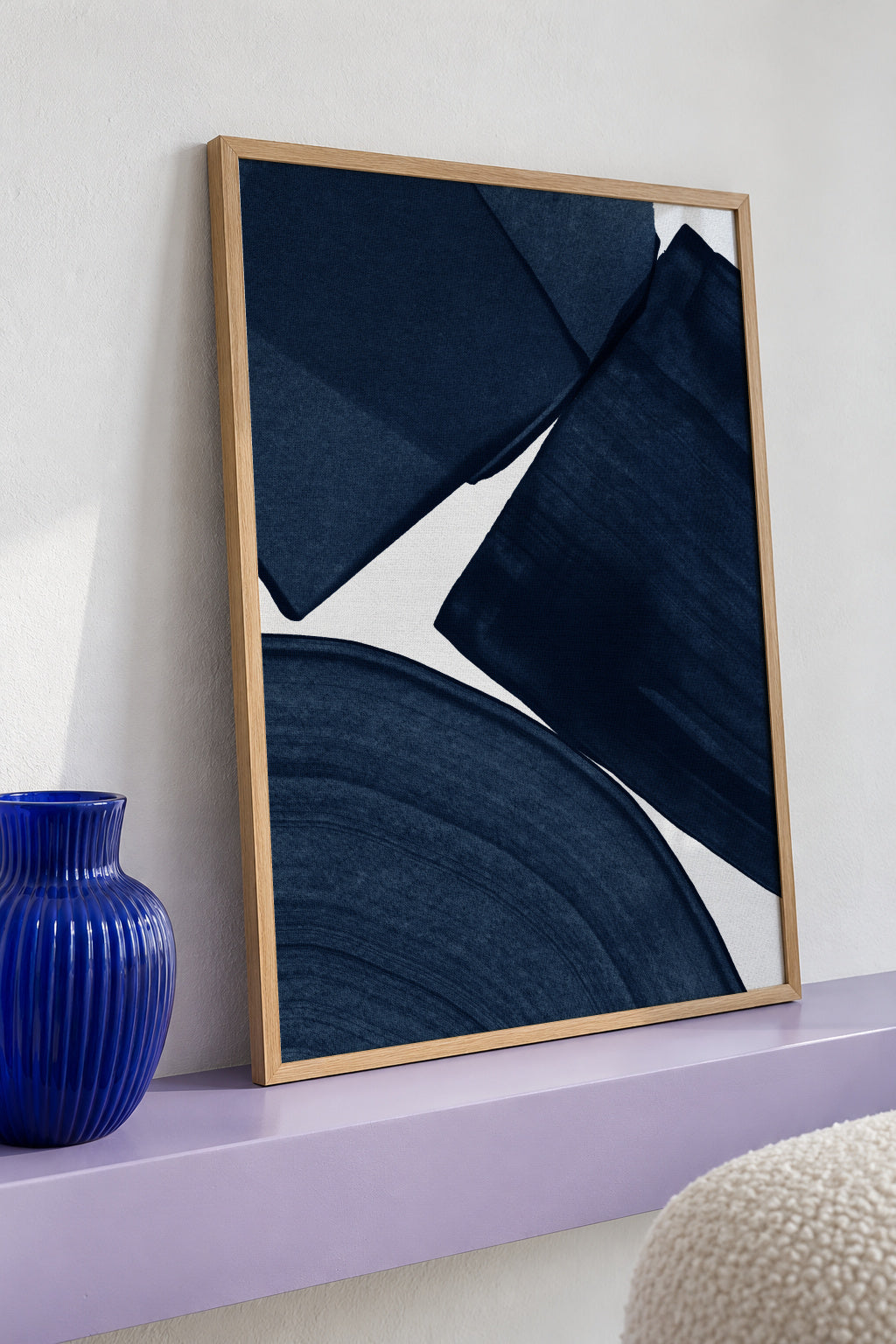 Minimalist Painting Blue II - Framed poster detail