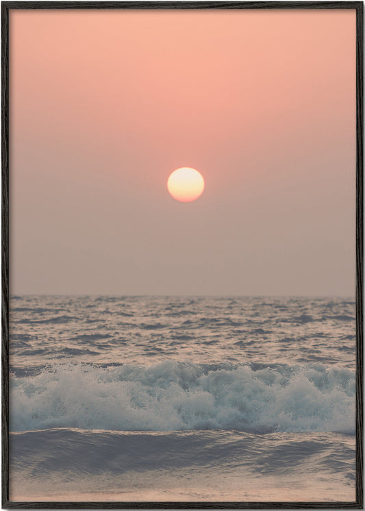 Pink beach sunset