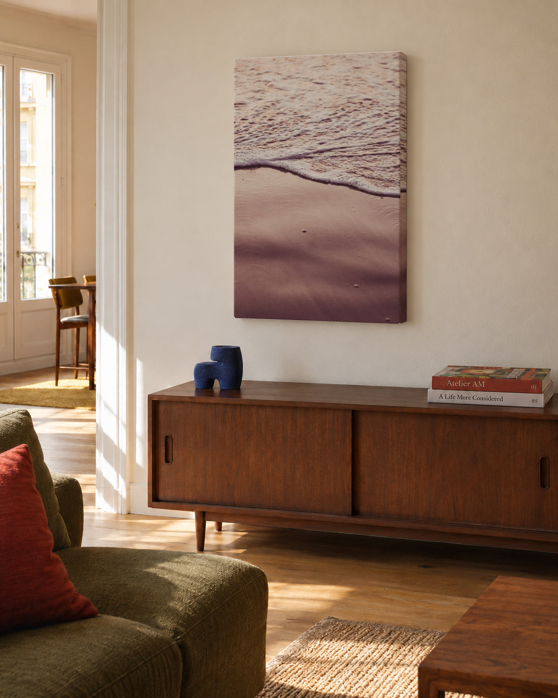 Sunset Waves - Unframed canvas in an interior