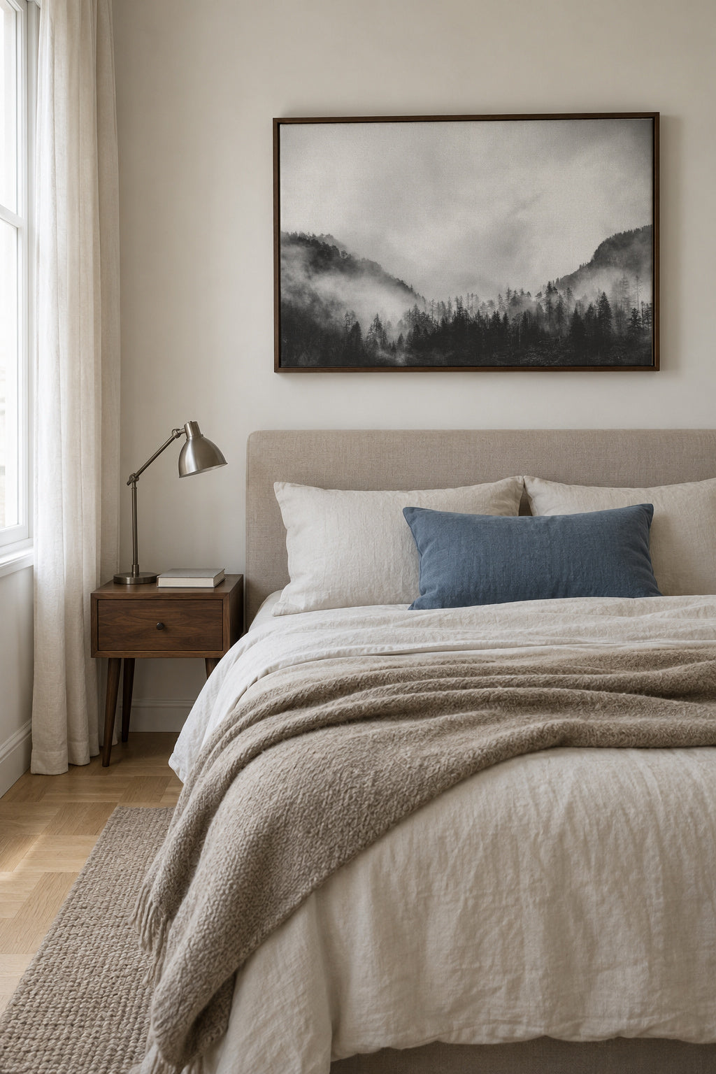 Moody clouds 4 - Framed canvas in an interior