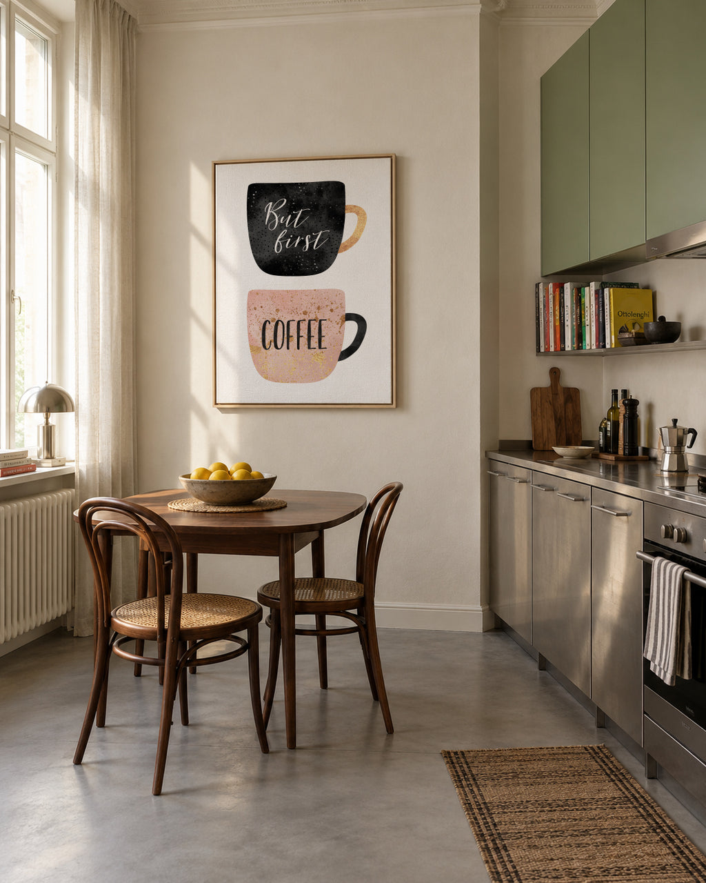 But first coffee - Framed canvas in an interior