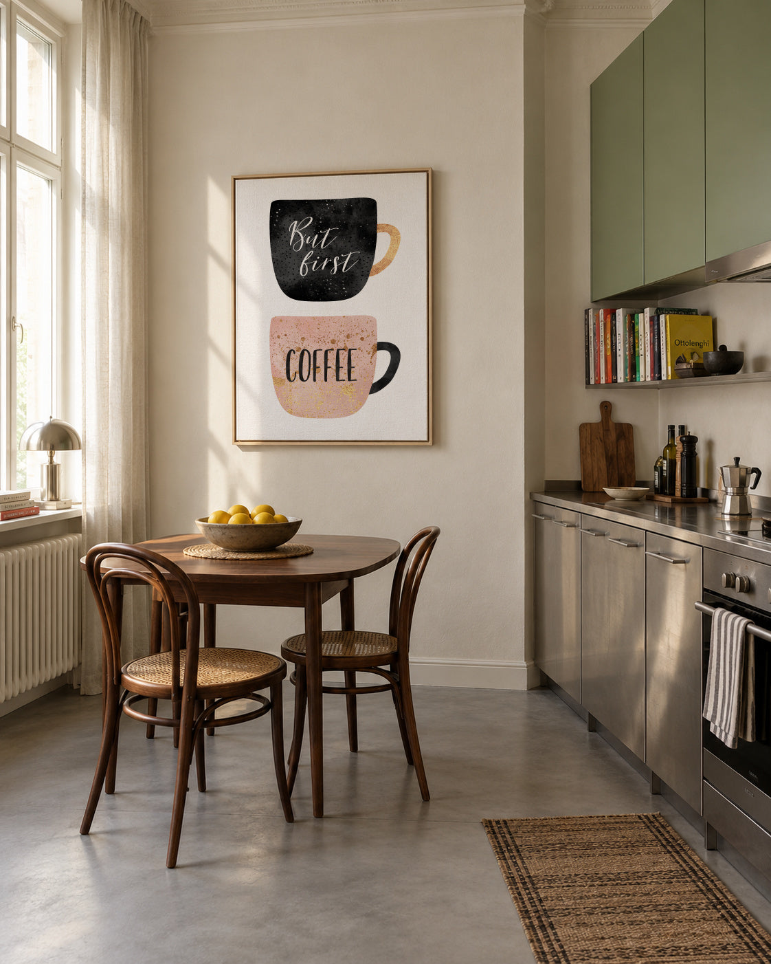 But first coffee - Framed canvas in an interior