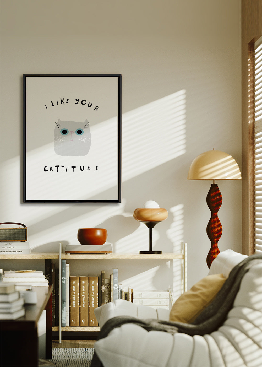 Catisfaction 6 - Framed canvas in an interior