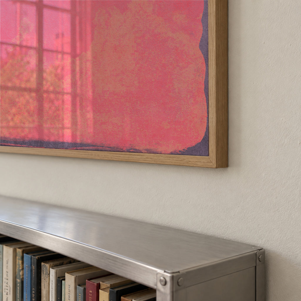 Minimal Abstract Fuschia Colorfield Painting 01 - Framed poster detail