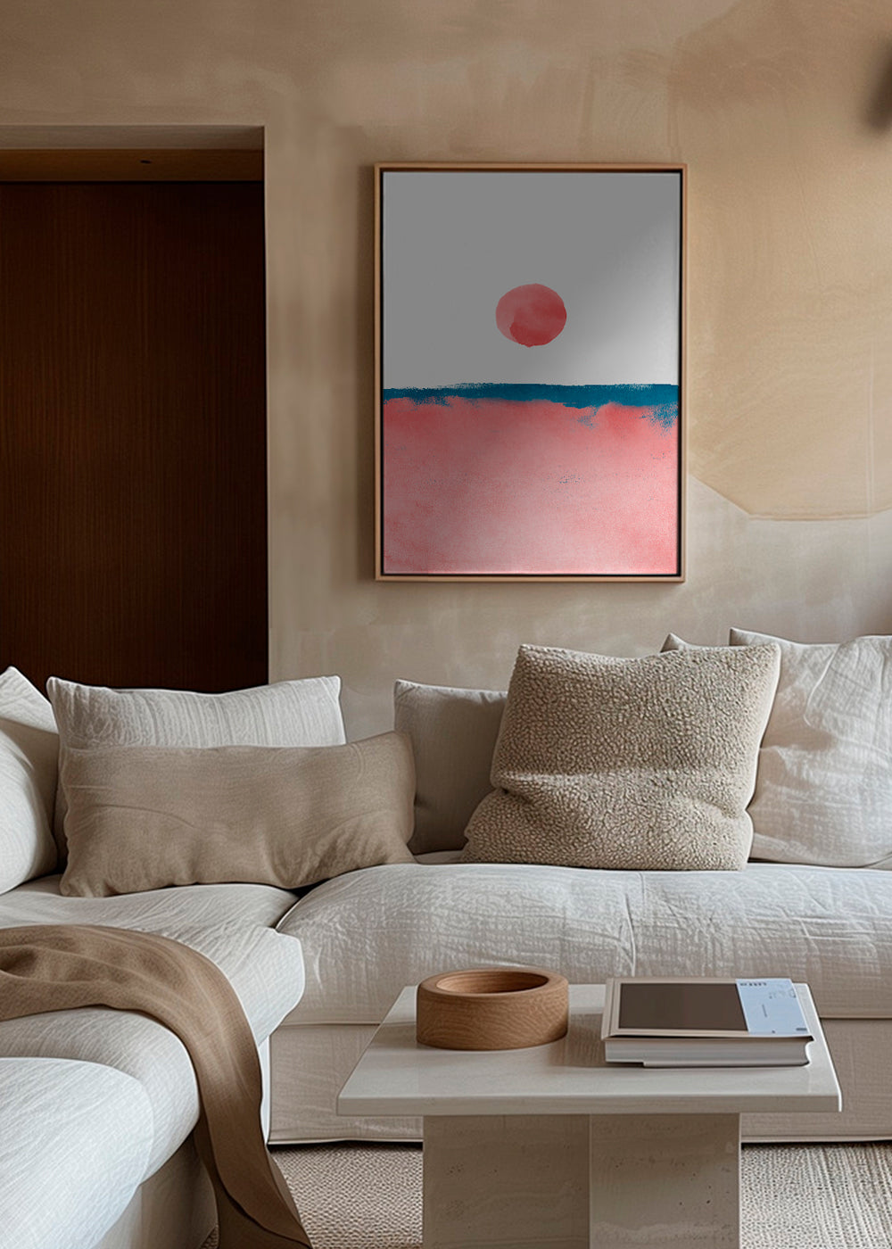 Minimal Landscape Pink and Navy Blue 02