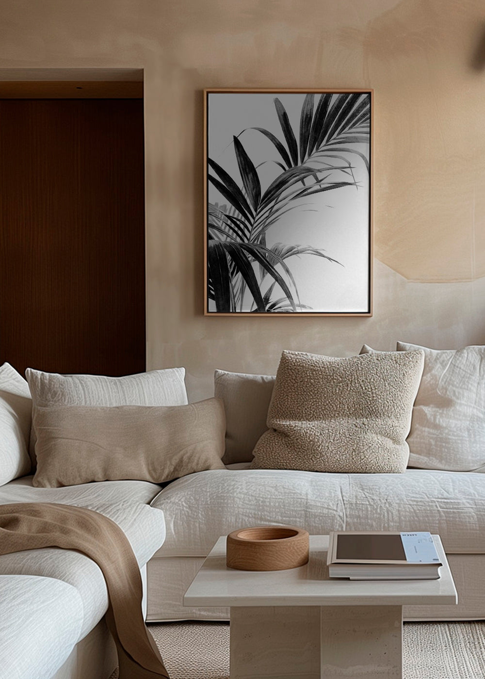 Palm Leaves Black and White 03