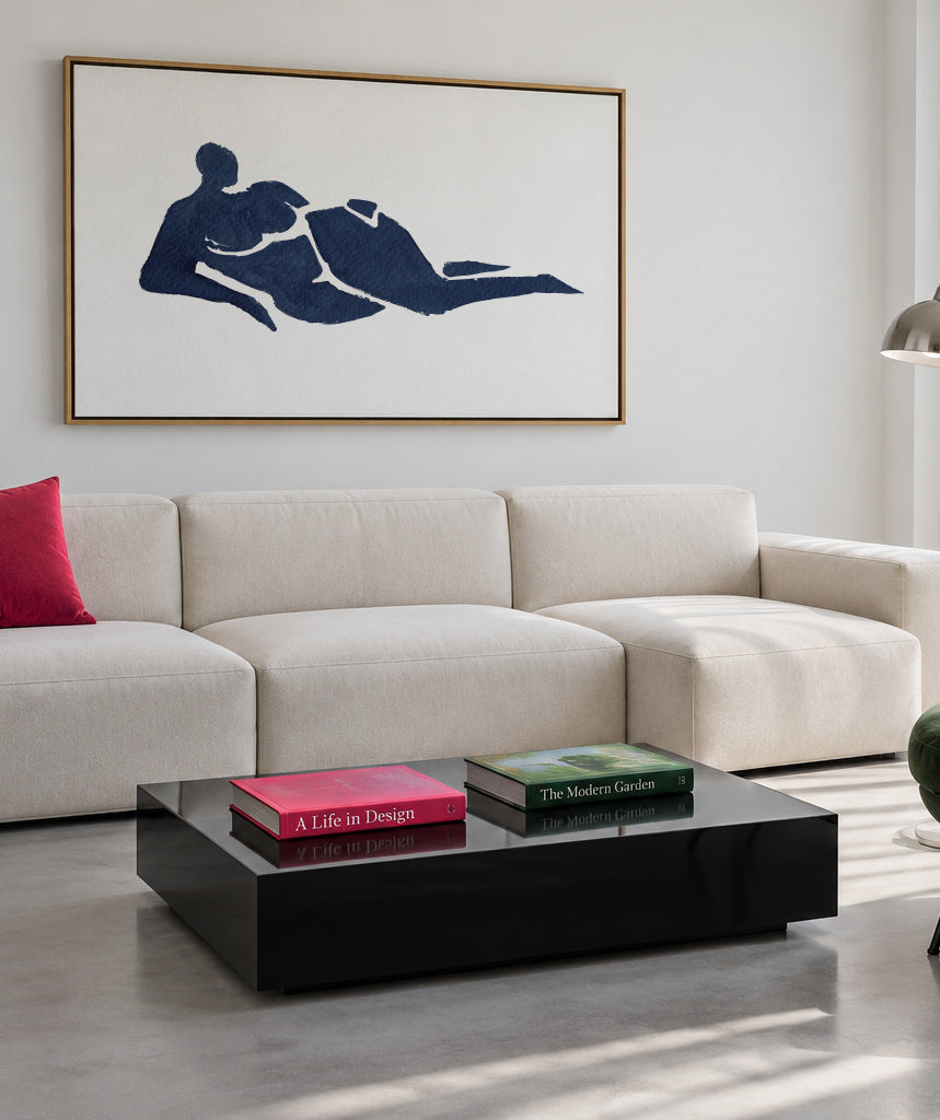 Lying Down - Framed canvas in an interior