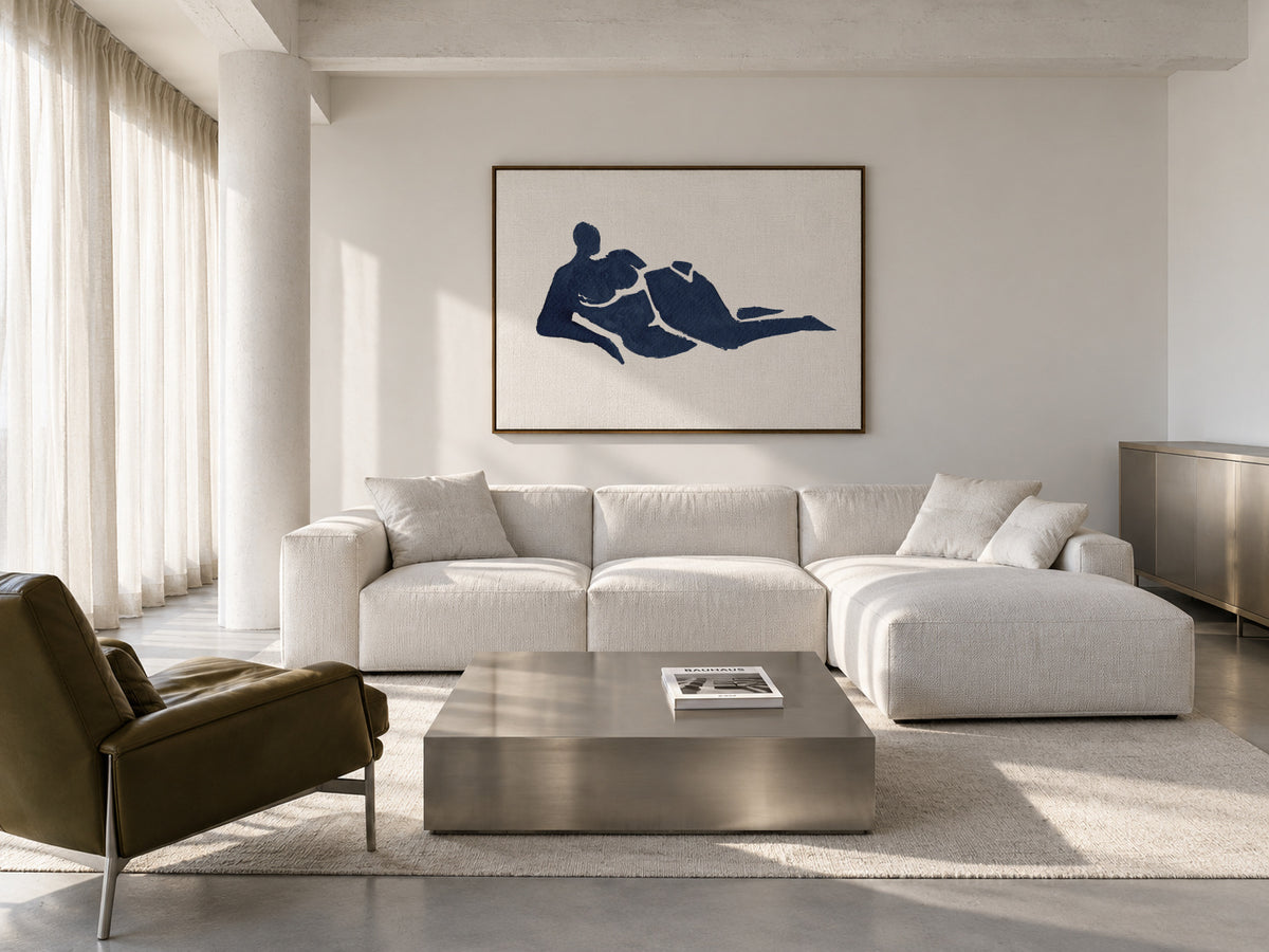 Lying Down - Framed canvas in an interior
