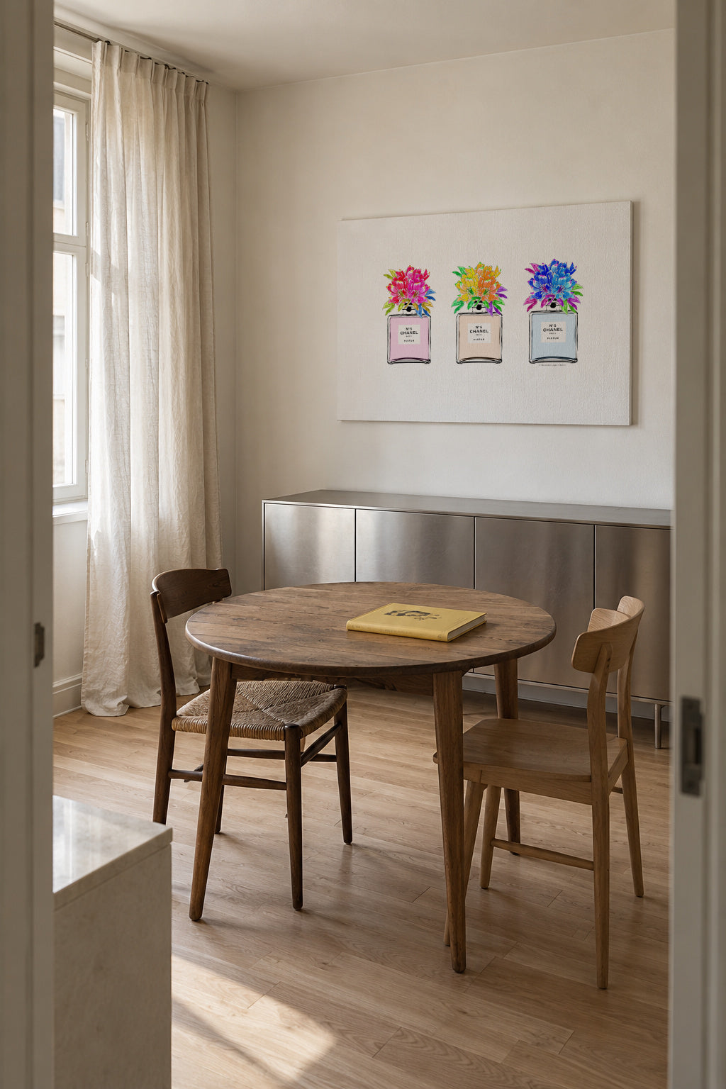 Perfume bottles - Unframed canvas in an interior