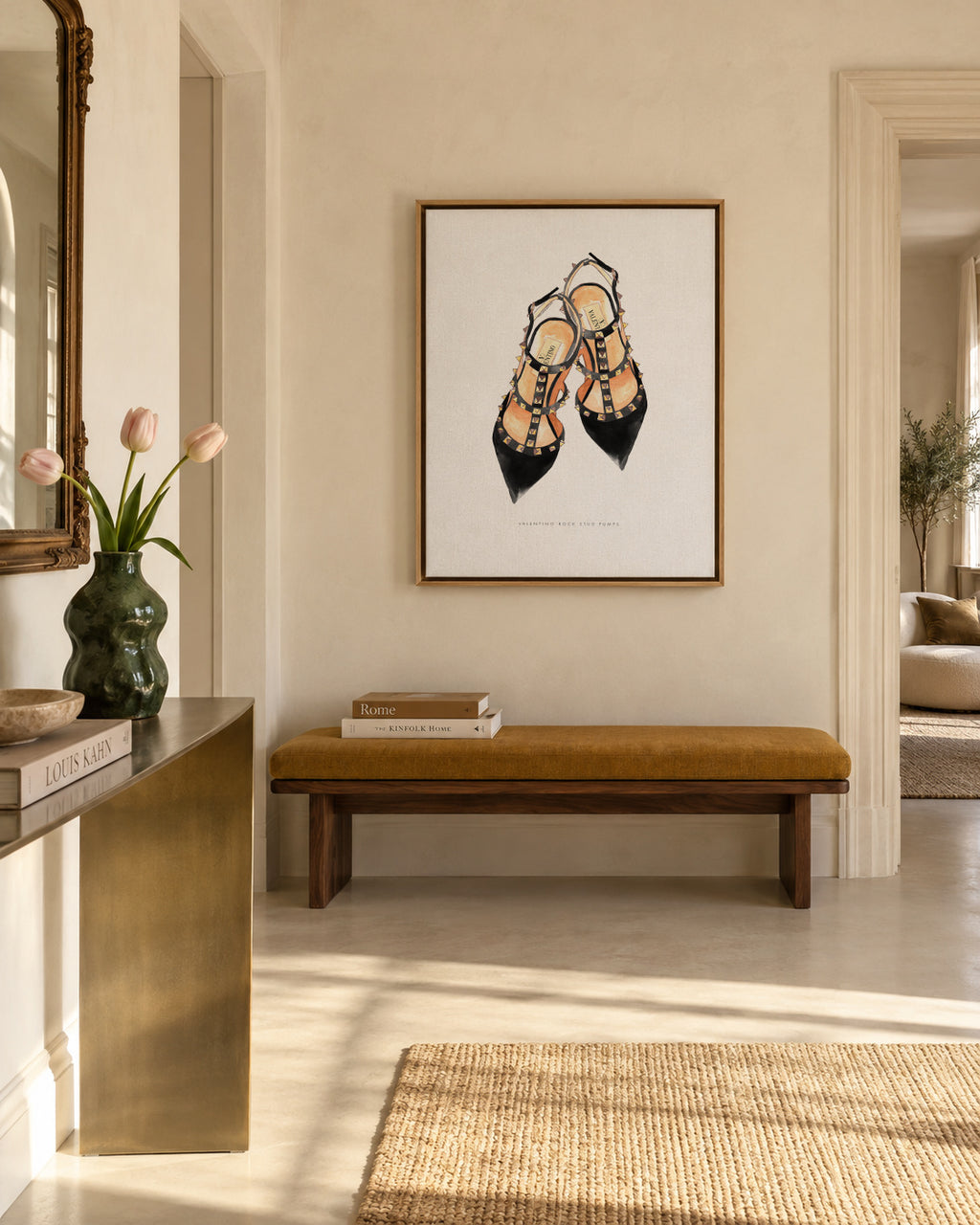 Valentino rock studs - Framed canvas in an interior