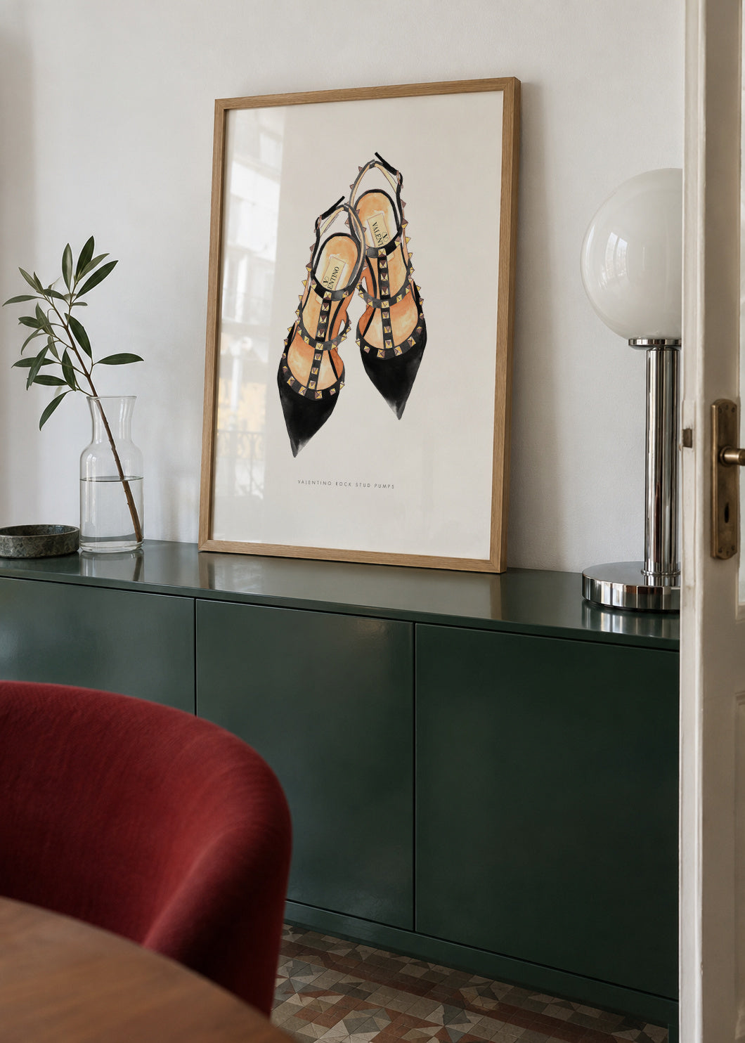 Valentino rock studs - Framed poster in an interior