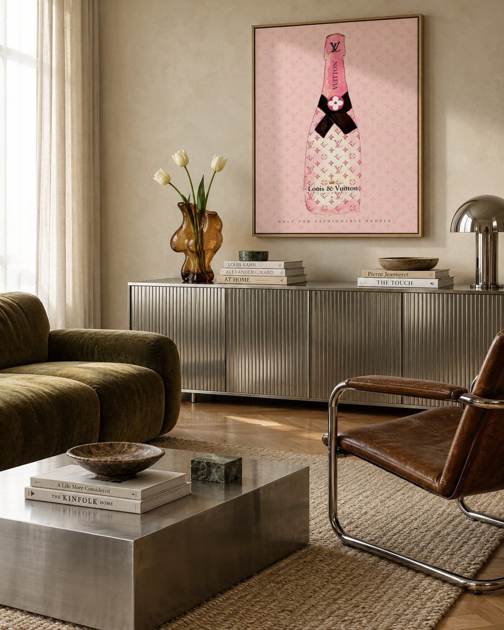 LV Champagne - Framed canvas in an interior