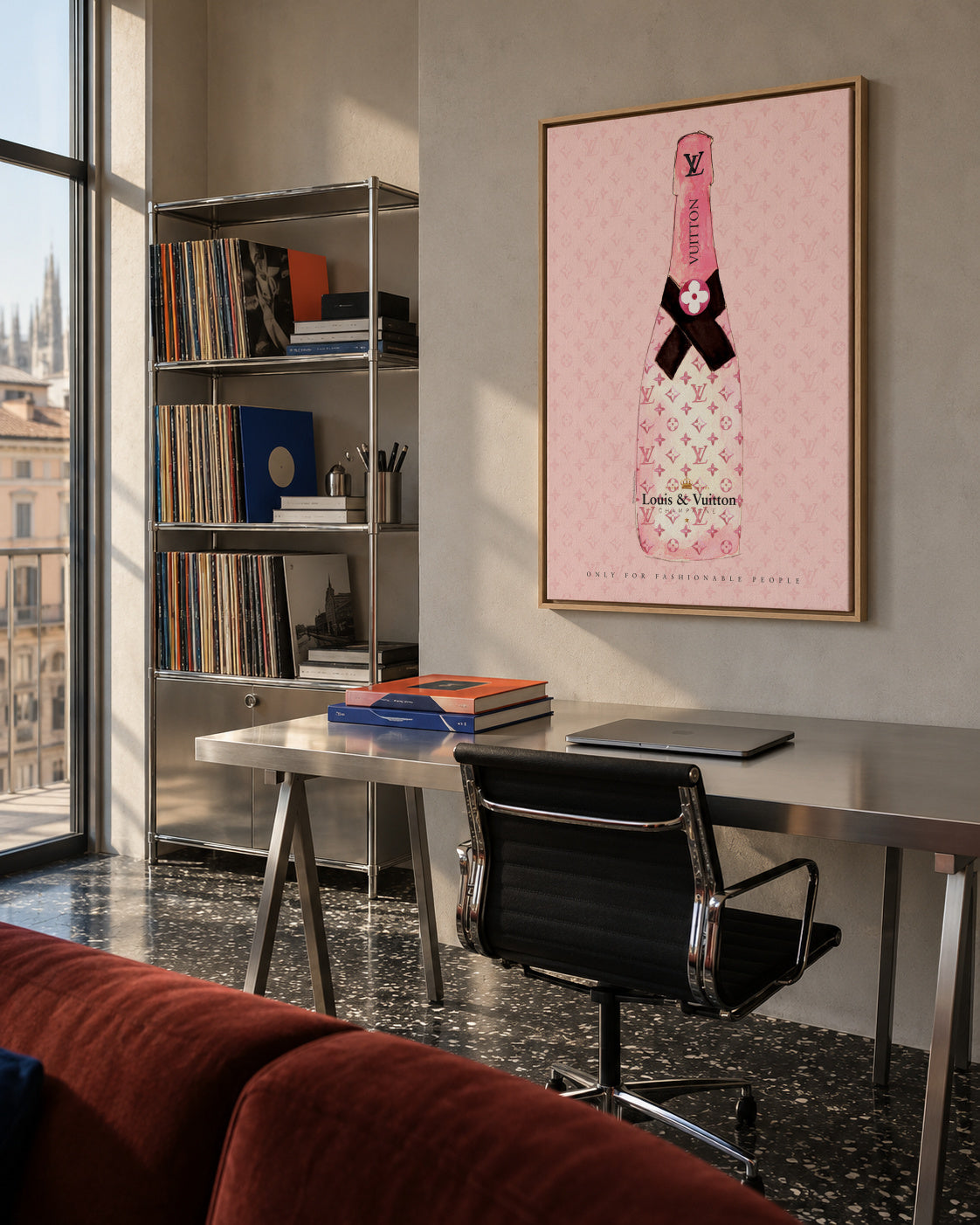 LV Champagne - Framed canvas in an interior