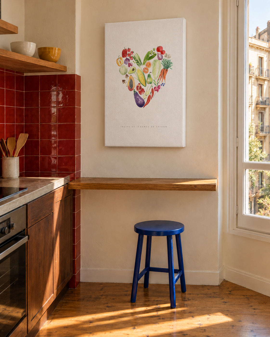 Veggie heart - Unframed canvas in an interior