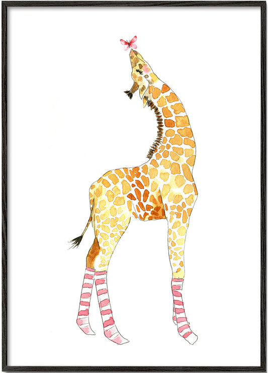 Giraffe with butterfly