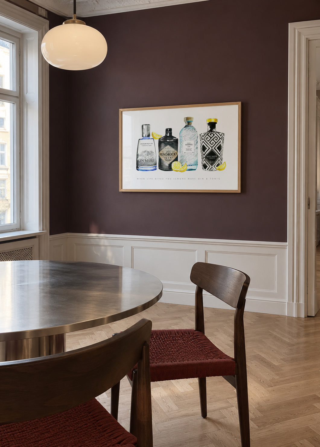 Gin lemons - Framed poster in an interior