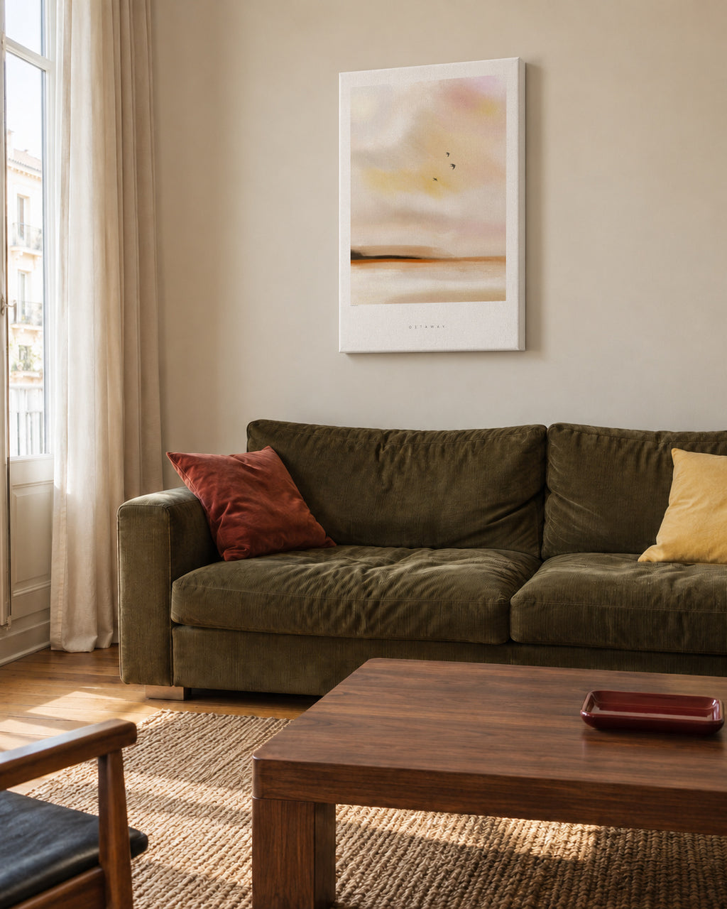 Getaway - Unframed canvas in an interior
