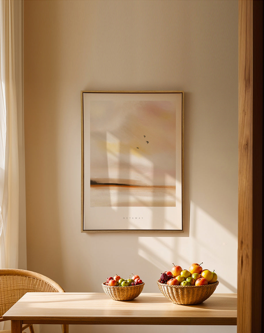 Getaway - Framed canvas in an interior