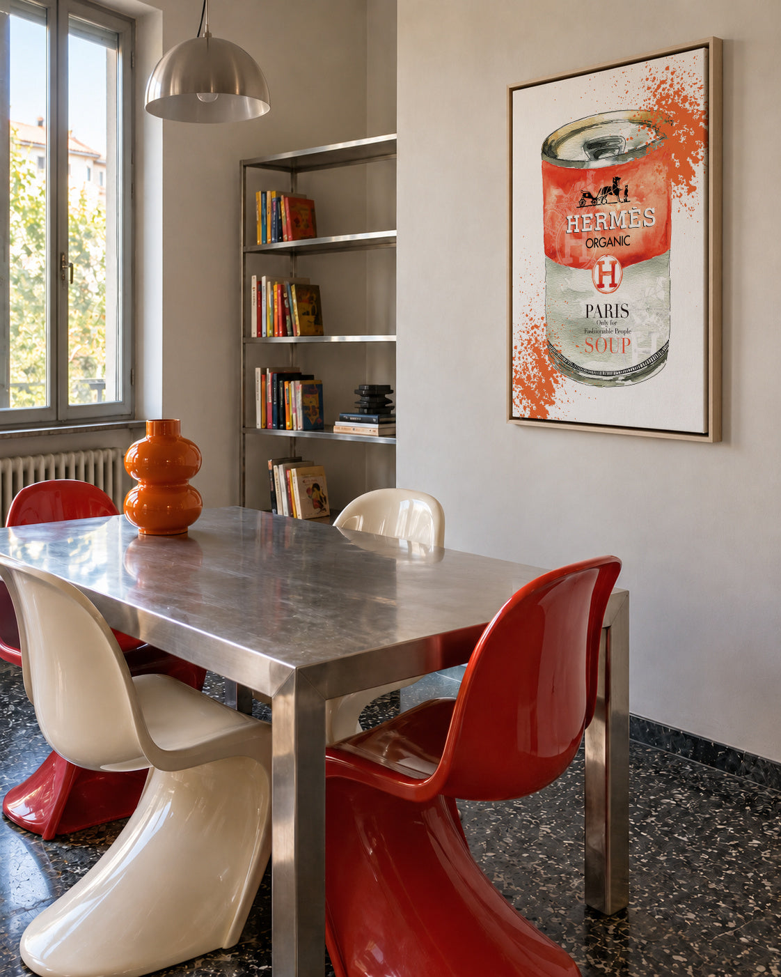 Hermes Soup - Framed canvas in an interior