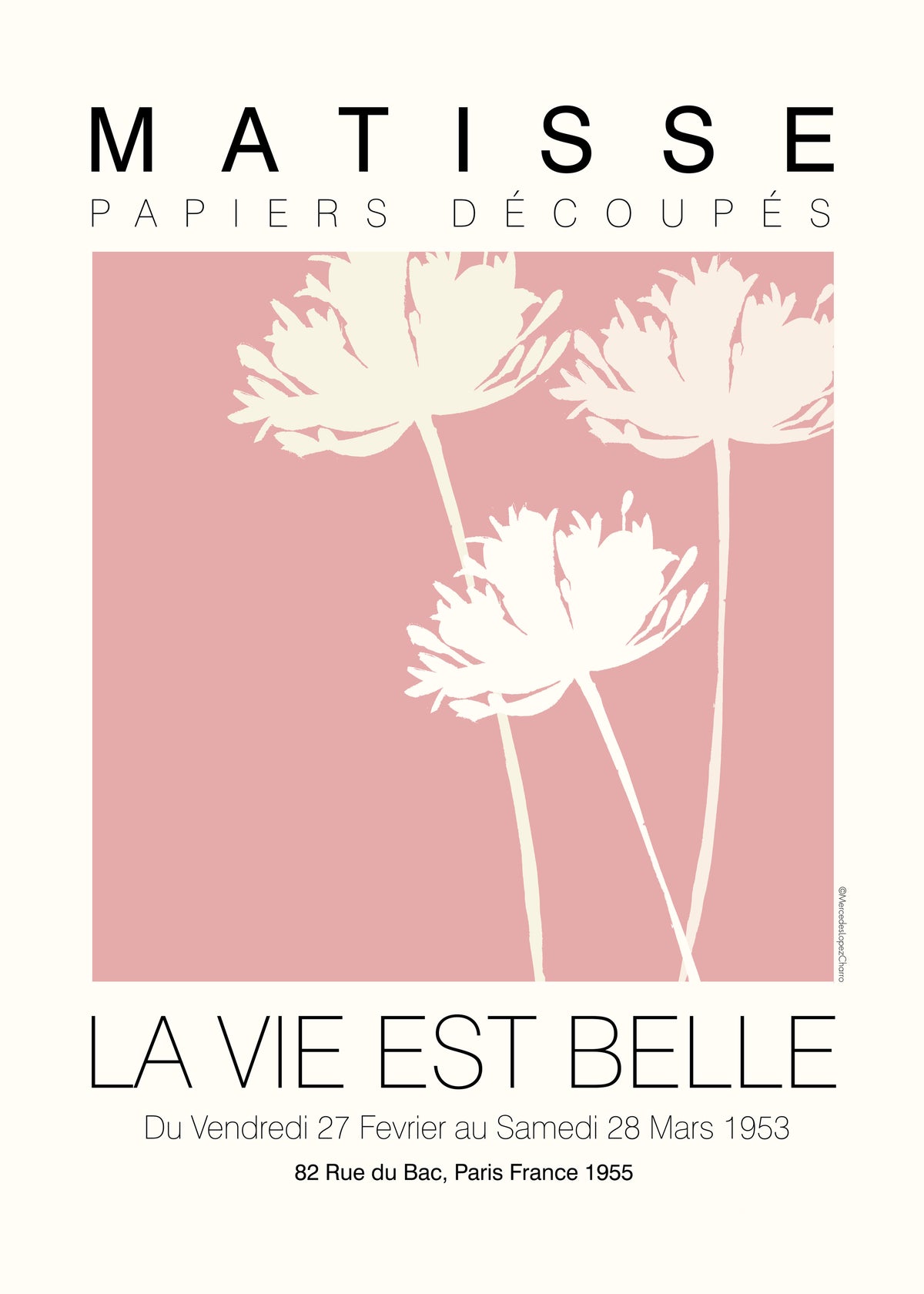 Matisse La Vie Est Belle Pink - Unframed art print