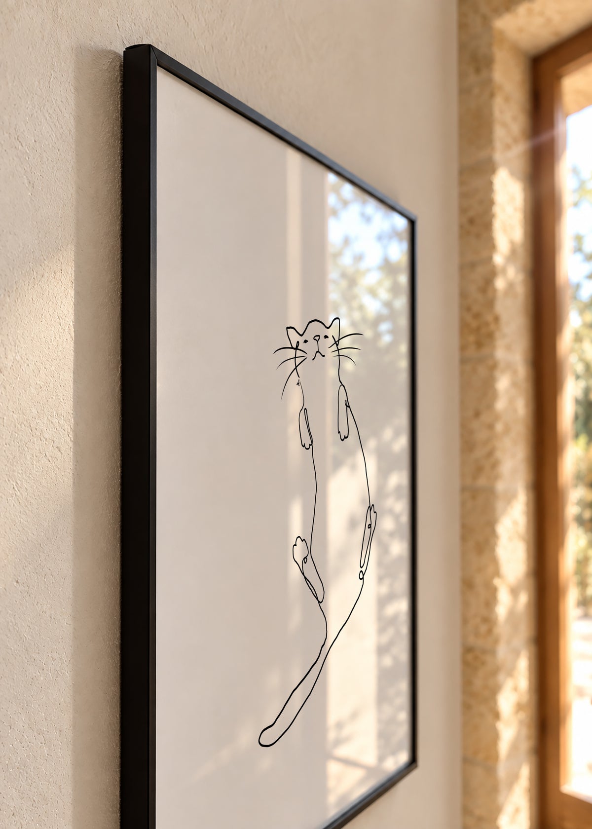 Cat Line No.2 - Framed poster detail